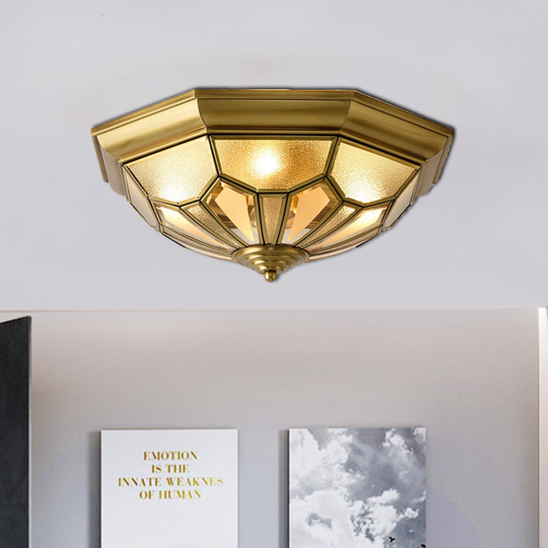 Dome Flush Light Fixture Vintage Metal 4 Heads Brass Plafond Gemonteerd Licht voor woonkamer