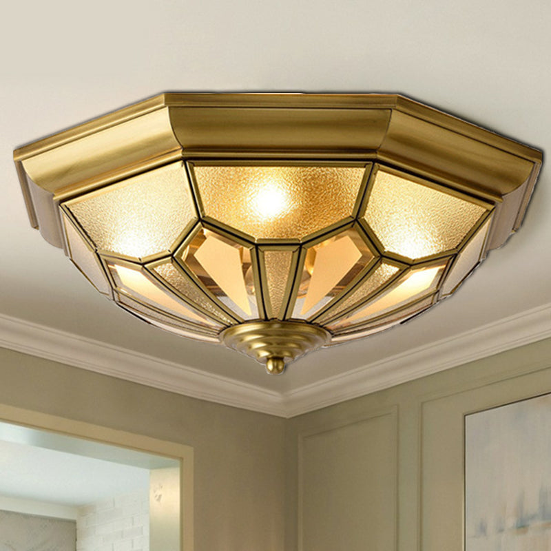 Dome Flush Light Fixture Vintage Metal 4 Heads Brass Plafond Gemonteerd Licht voor woonkamer