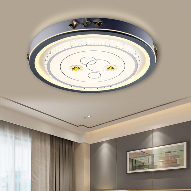 Round/Square/Rectangle LED Ceiling Light Contemporary Acrylic White Flush Mount in Remote Control Stepless Dimming/3 Color Light