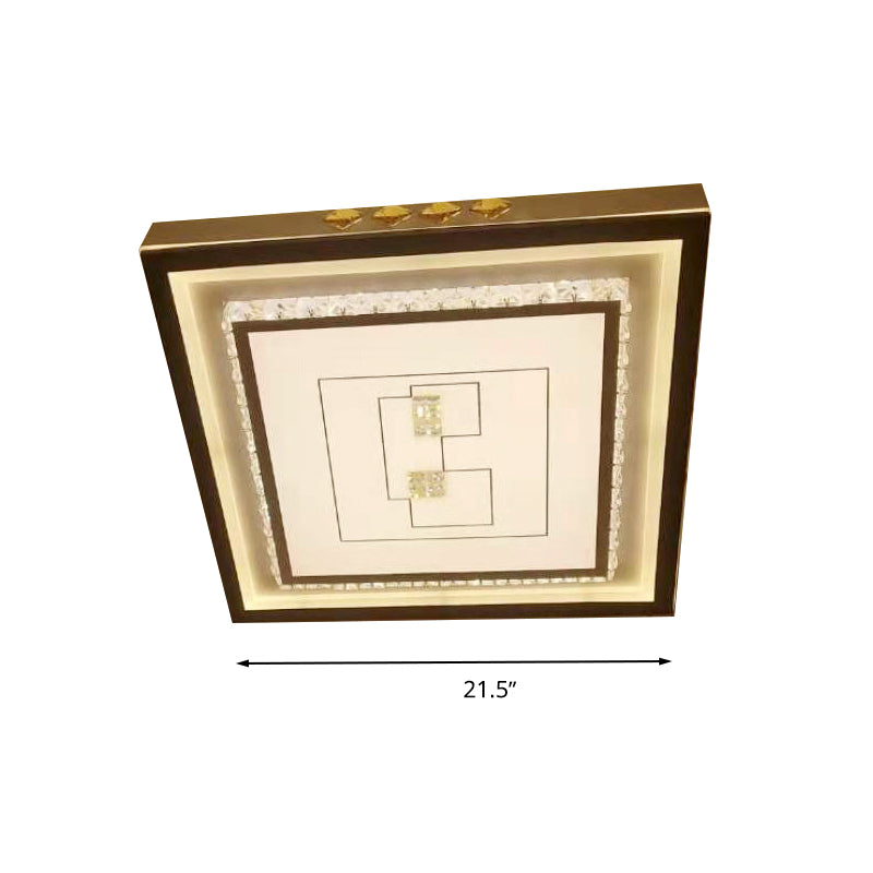 Plafoniera a LED rotonda/quadrata/rettangolare Contemporanea in acrilico bianco da incasso con telecomando Dimmerazione continua/Luce a 3 colori