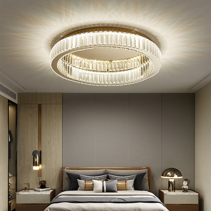 Cerchio Chiudi a Soffitto Illuminazione Moderno Cristallo LED Gold Flush Montaggio Soffitto Luce Fissaggio