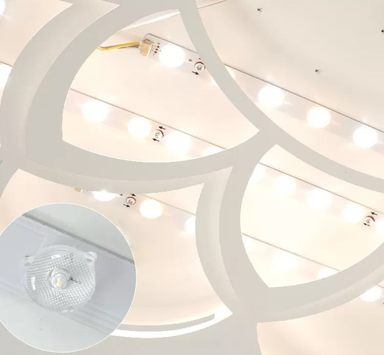 Lámpara de montaje empotrado con forma de flor blanca, cristal LED moderno cerca de la iluminación del techo