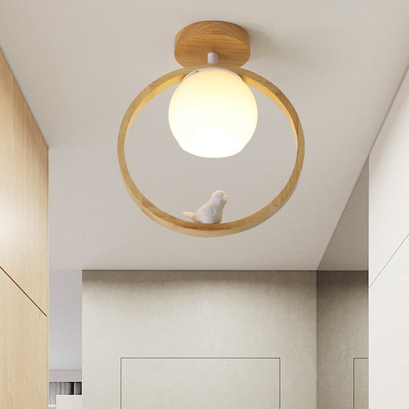 Sofiling corridoio a sfiorare la luce moderna a soffitto a soffitto a soffitto con cerchio in legno