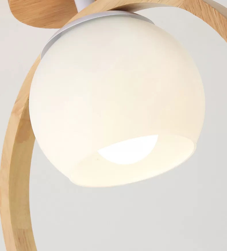 Aisle Ceiling Flush Mount Light Modern Wood Ceiling Mounted Light with Circle Wooden Shade