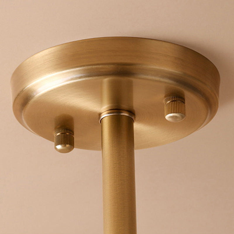 Modern Brass Semi Flush Mount Light 4-Light Sphere Glass Semi Flush Ceiling Light for Bedroom