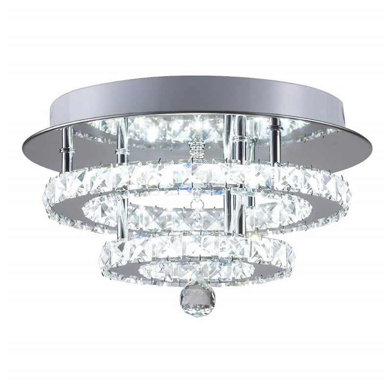 Circolare cromata vicino all'illuminazione del soffitto cristallo a LED moderno vicino alla luce del soffitto