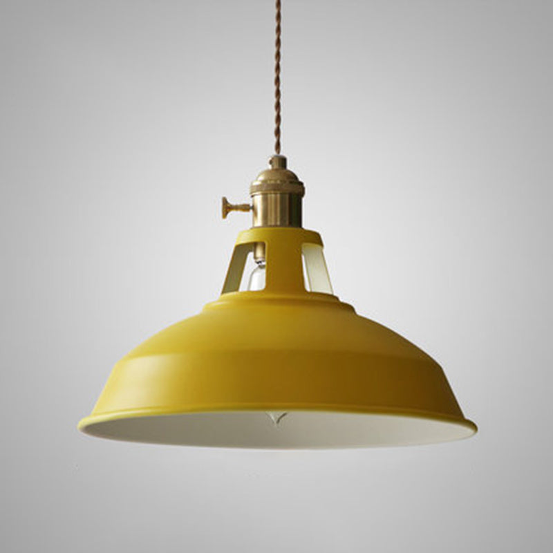 Macarons Industrial Barn Shade Pendant Licht metaal 1-licht hangerverlichting voor restaurant