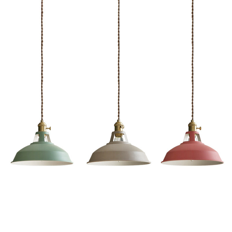 Macarons Industrial Barn Shade Pendant Licht metaal 1-licht hangerverlichting voor restaurant