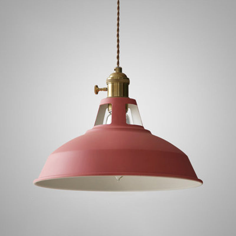 Macarons Industrial Barn Shade Pendant Licht metaal 1-licht hangerverlichting voor restaurant