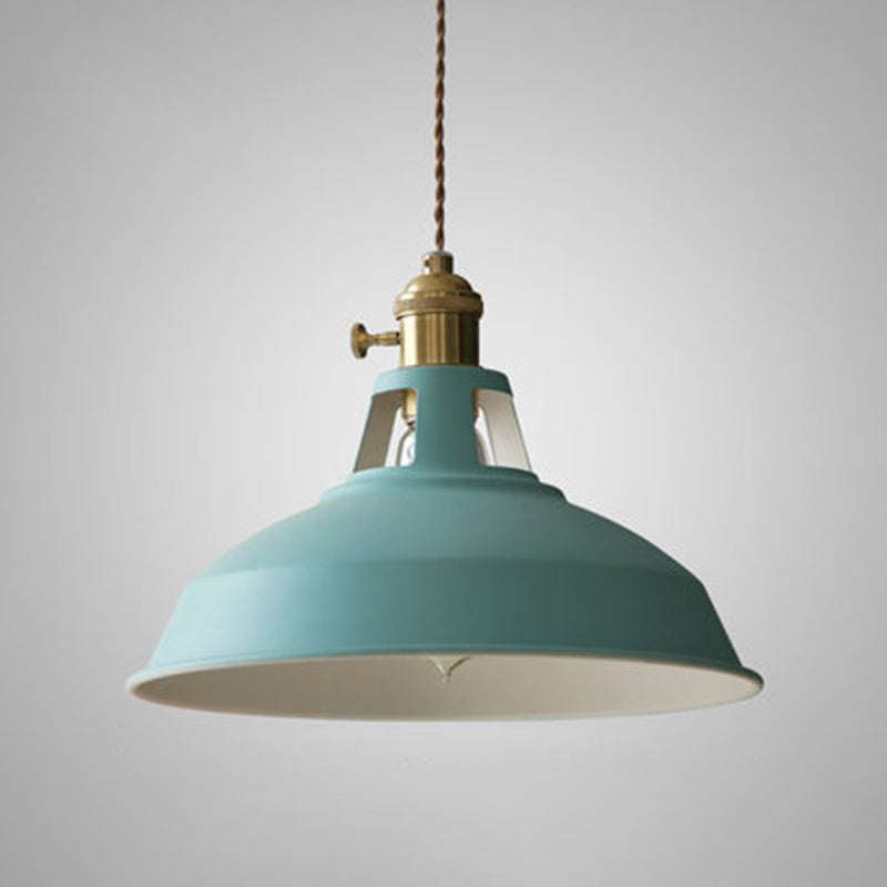 Macarons Industrial Barn Shade Pendant Licht metaal 1-licht hangerverlichting voor restaurant