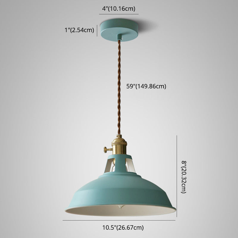 Macarons Industrial  Barn Shade Pendant Light Metal 1-Light Pendant Lighting for Restaurant