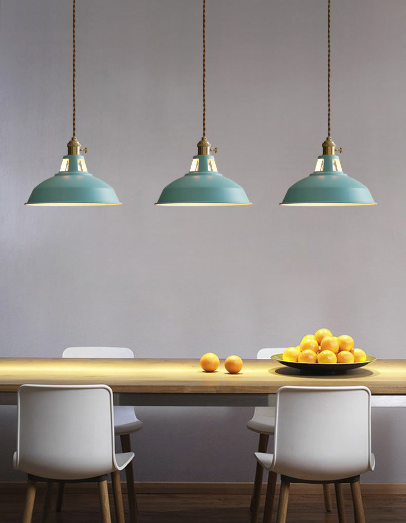 Macarons Industrial Barn Shade Pendant Licht metaal 1-licht hangerverlichting voor restaurant