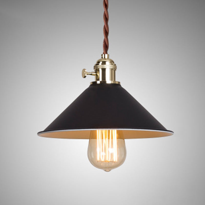 Metaal taps toelopend hangende licht Noordse moderne stijl 1 lichte restaurant plafond hanglamp