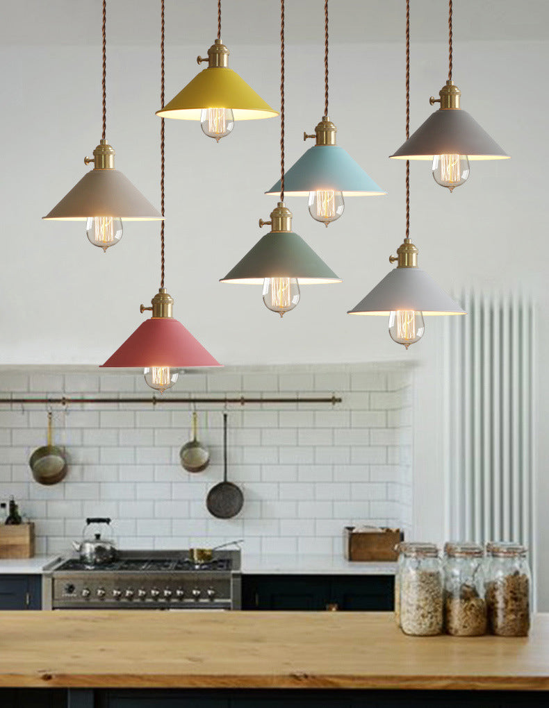 Metal Tapered Hanging Light Nordic Modern Style 1 Light  Restaurant Ceiling Pendant Lamp