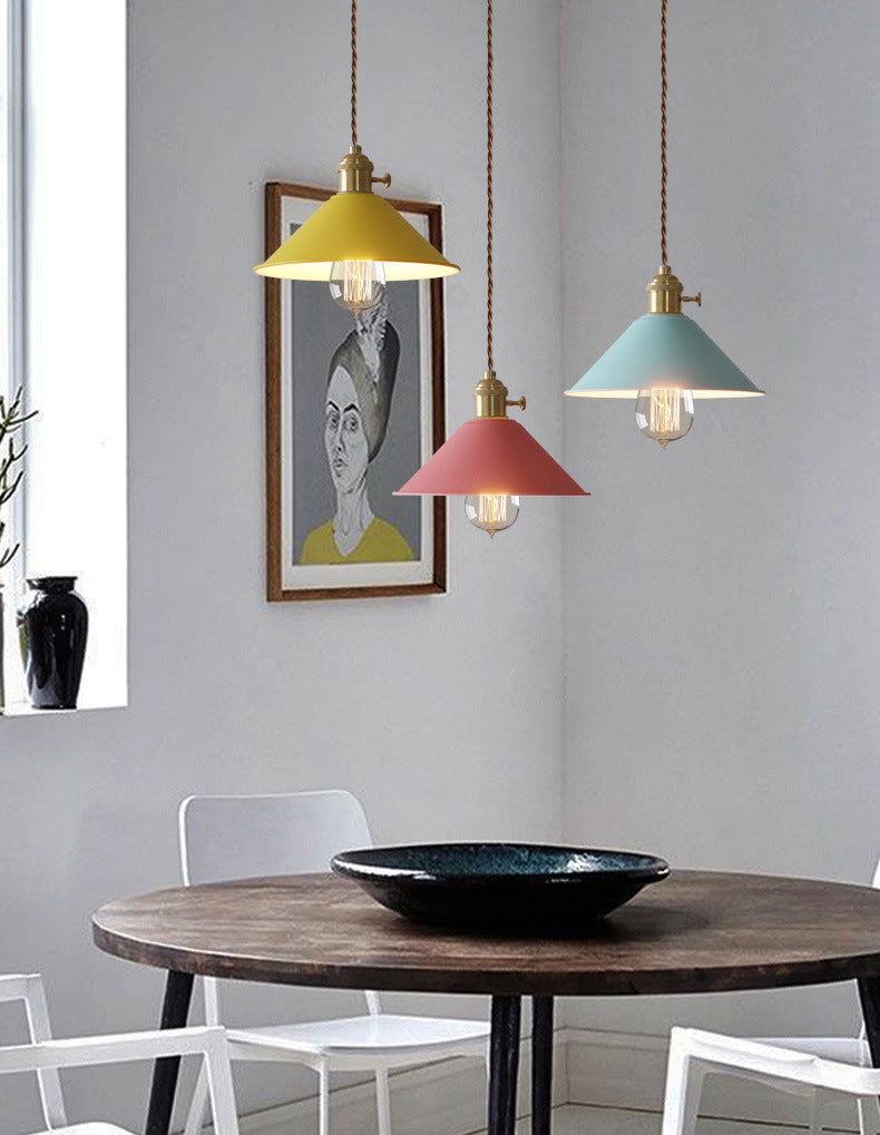 Metal Tapered Hanging Light Nordic Modern Style 1 Light  Restaurant Ceiling Pendant Lamp