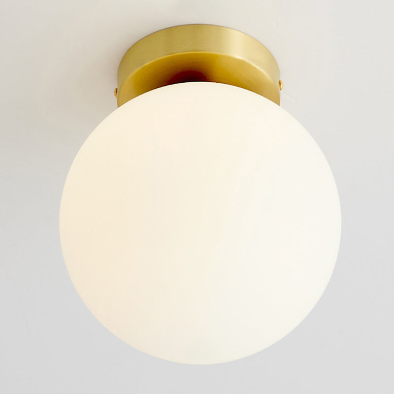 Aisle Flush Mount Lighting Simplistic White Flush Deckenleuchte mit Globe Glass Shade