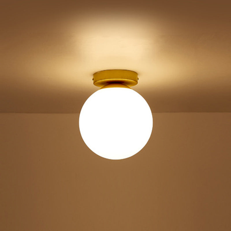 Illuminazione da incasso corridoio Semplicistica lampada da soffitto a incasso bianca con paralume in vetro globo