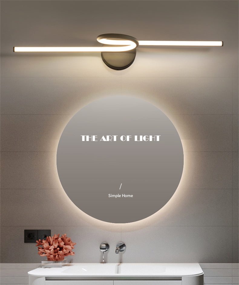 Lineare Waschtischleuchte Nordic Minimalist Style Metal Ein Eitelkeitslicht