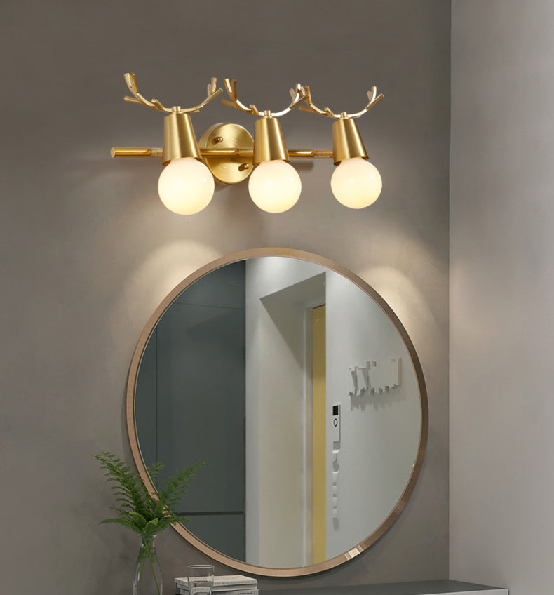 Vanité en forme de bois Light Nordic Light Extravagant Style Copper Vanity Lampe