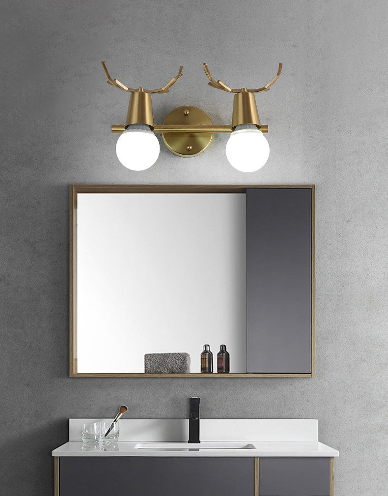 Antler-shaped Vanity Wall Light Nordic Light Extravagant Style Copper Vanity Lamp