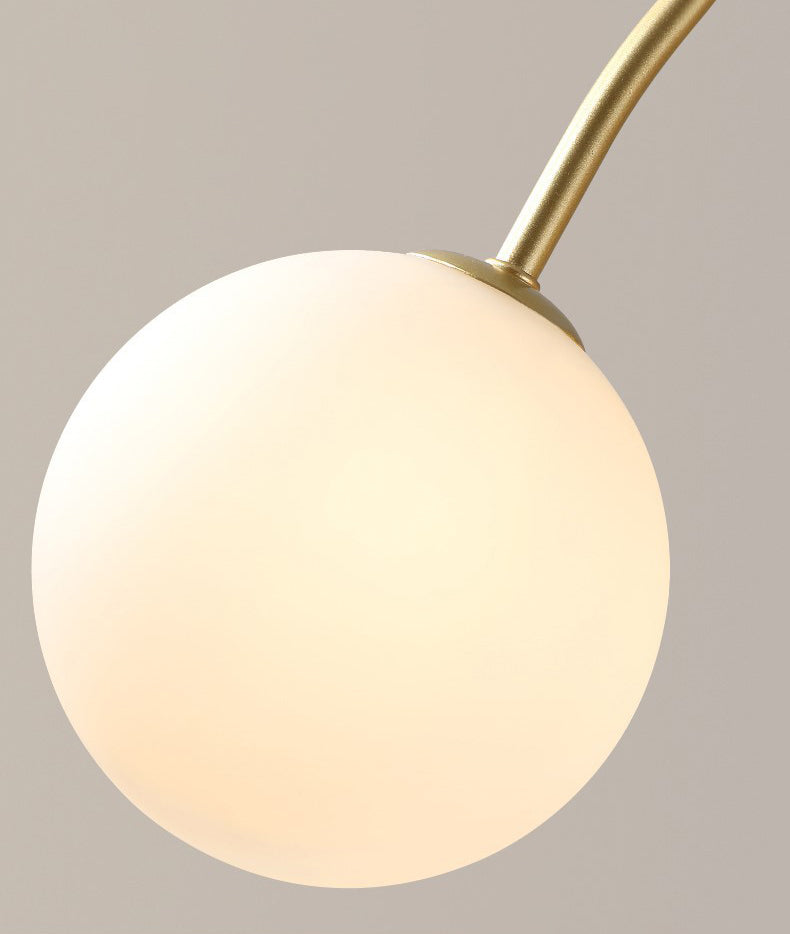 Lámpara de lámpara minimalista moderna lámpara de techo de vidrio blanco esférico para sala de estar