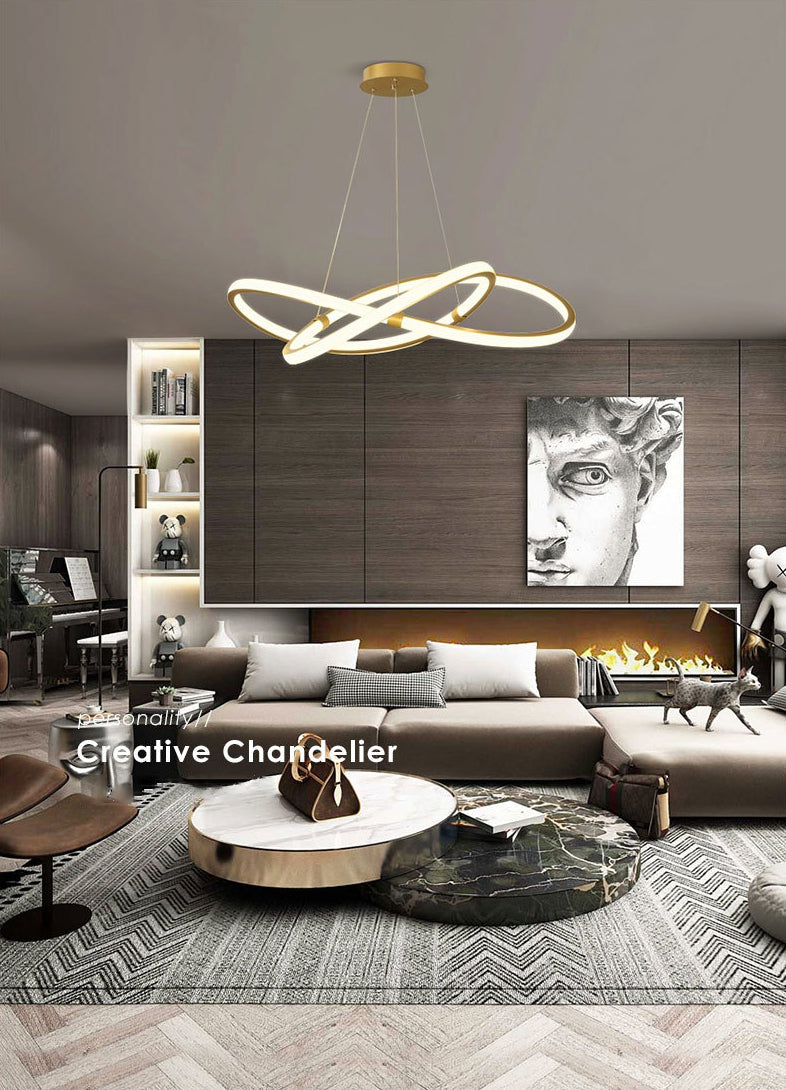 Strip Chandelier Light Fixture Designer Modern Simplicity Metal Pendant Lighting for Restaurant