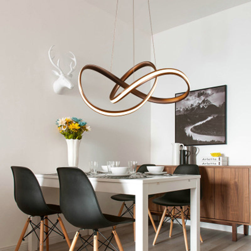 Twist postmoderne Twist Suspended Lighting Metal Metal suspendu Plafond Plafond pour restaurant