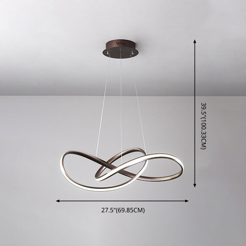 Twist postmoderne Twist Suspended Lighting Metal Metal suspendu Plafond Plafond pour restaurant