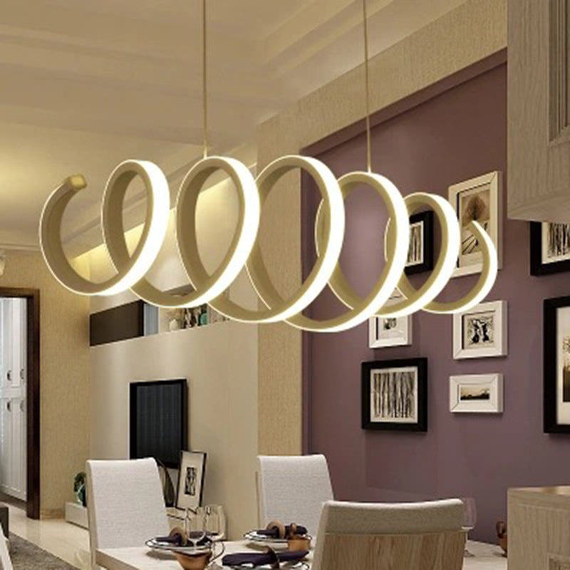 Modern Simplicity Twisting Pendant Chandelier Acrylic Hanging Light Fixture for Coffee Shop