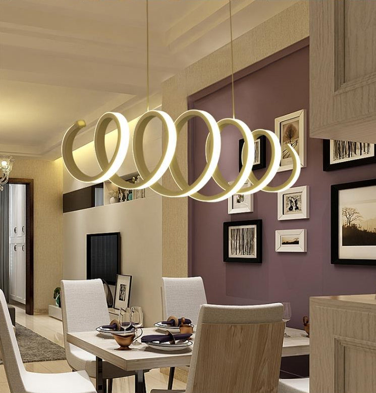 Modern Simplicity Twisting Pendant Chandelier Acrylic Hanging Light Fixture for Coffee Shop