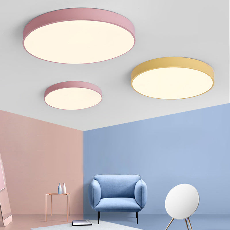 LED-plafondarmatuur in Scandinavische stijl, ronde plafondlamp met acrylkap