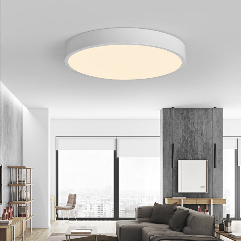 Nordic Style LED Flush Mount Ceiling Fixture Circular Ceiling Mounted Light with Acrylic Shade