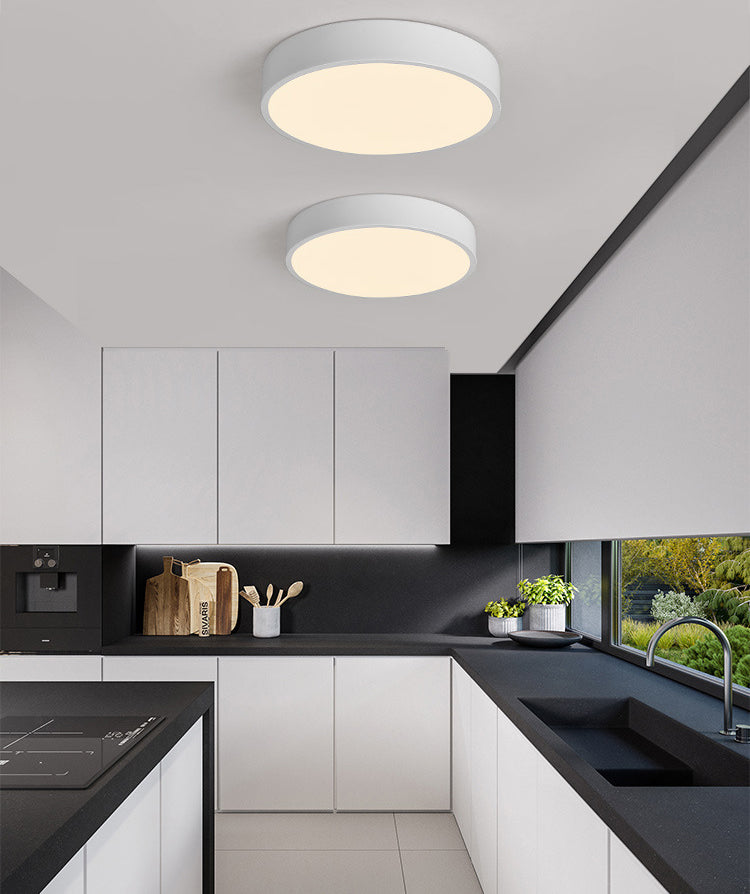 Lampada da soffitto circolare a soffitto a LED in stile nordico con paralume in acrilico