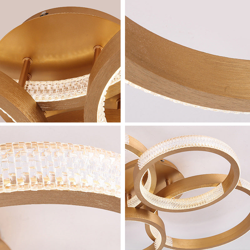 Stile nordico in stile oro spazzolato a led in alluminio a led luce multili