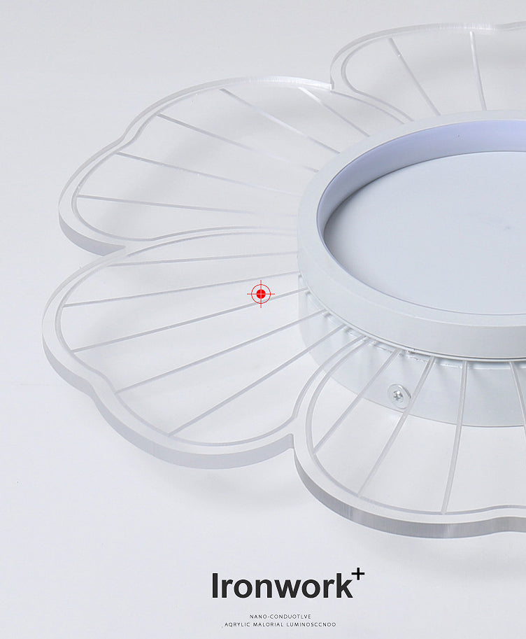 Minimalist LED Ceiling Flush Mount White Flower Close to Ceiling Lamp with Acrylic Shade