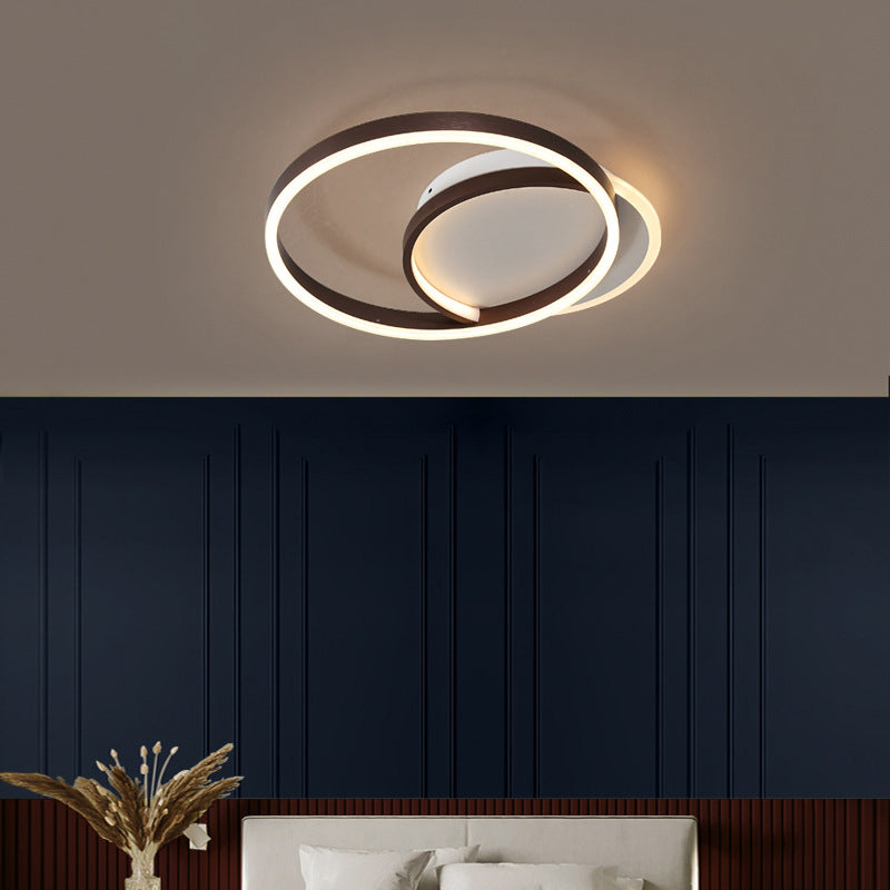 Contemporary Circle Close to Ceiling Lighting Metal LED Bedroom Ceiling Mounted Light