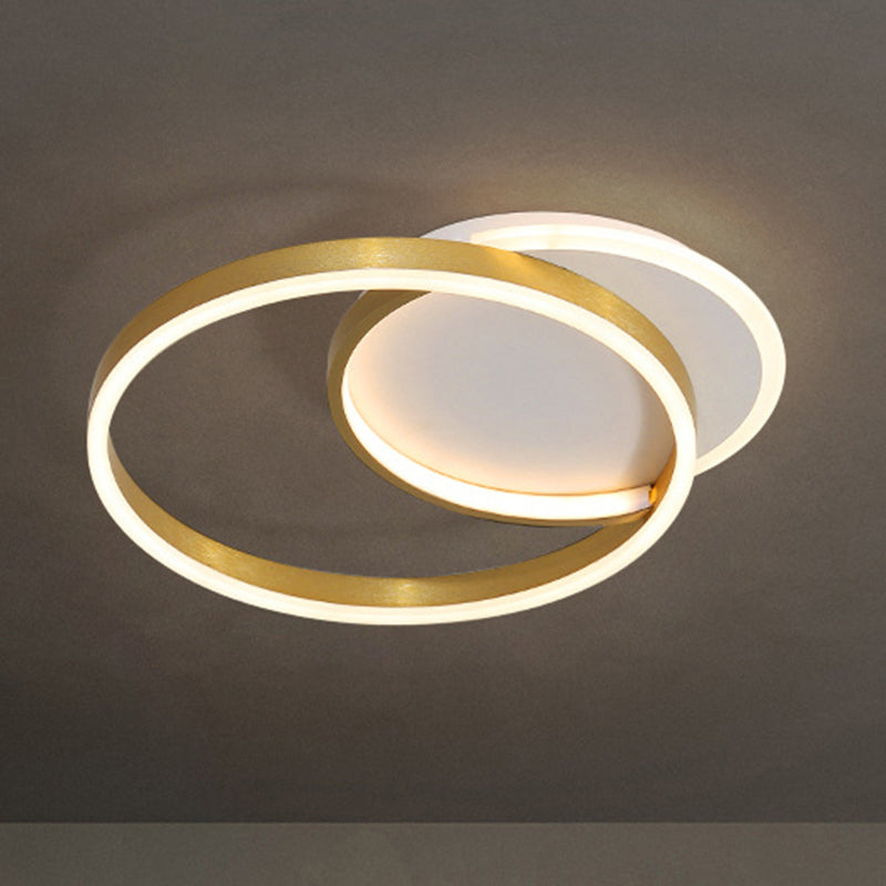 Contemporary Circle Close to Ceiling Lighting Metal LED Bedroom Ceiling Mounted Light