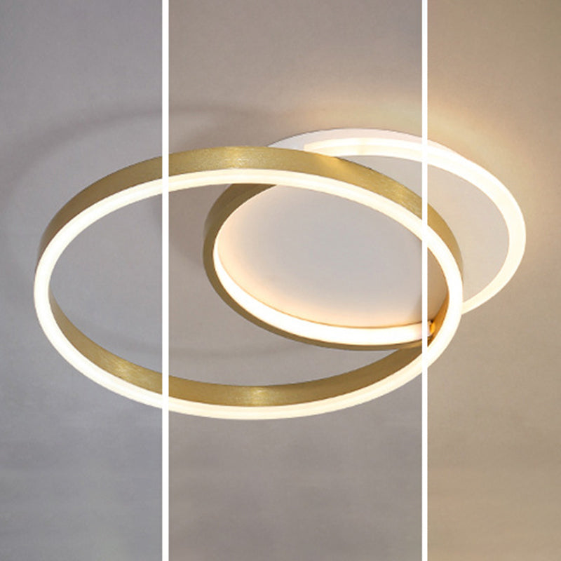 Contemporary Circle Close to Ceiling Lighting Metal LED Bedroom Ceiling Mounted Light