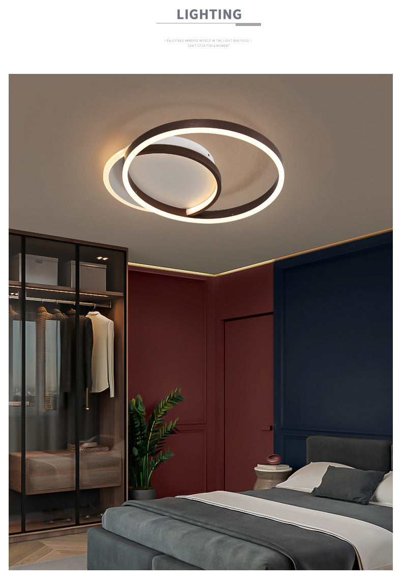 Contemporary Circle Close to Ceiling Lighting Metal LED Bedroom Ceiling Mounted Light