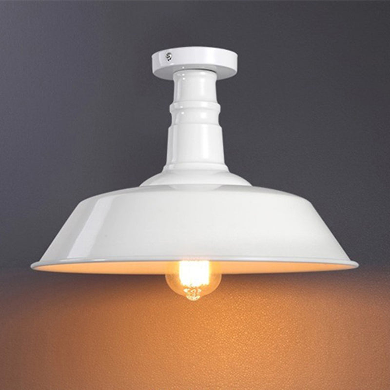 Pentola a forma di coperchio industriale soffitto a sospensione a sospensione singola lampadina singola illuminazione in ferro battuto per l'ingresso del corridoio