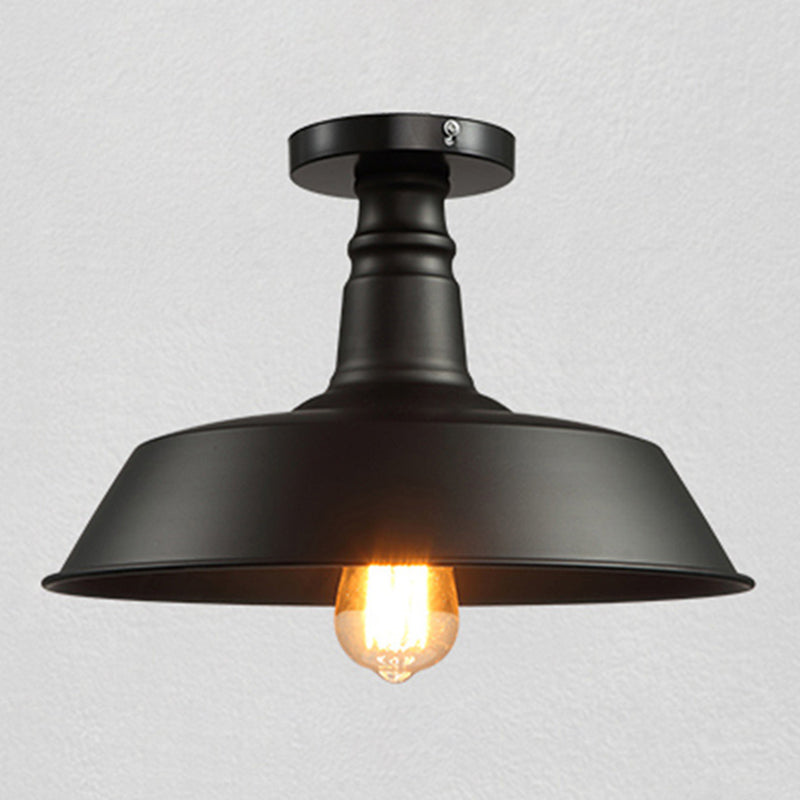 Pentola a forma di coperchio industriale soffitto a sospensione a sospensione singola lampadina singola illuminazione in ferro battuto per l'ingresso del corridoio