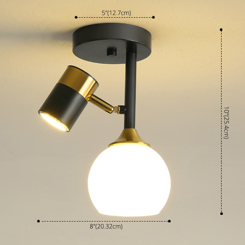 Moderner schattierter Deckenlampe Metallic Flur Halbflus