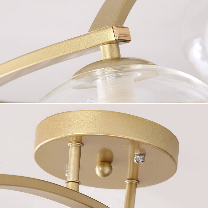 Lampadino a sfera a sfera a doppia sfera di vetro Minimalista semi -filo per la camera da letto