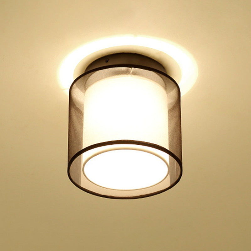 Modern geometrica semi -montaggio in tessuto lampe lampestro a filo a filo a sfioramento