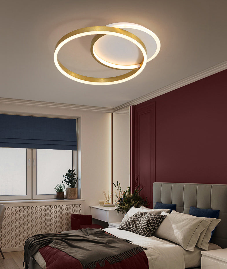 Contemporary Circle Close to Ceiling Lighting Metal LED Bedroom Ceiling Mounted Light