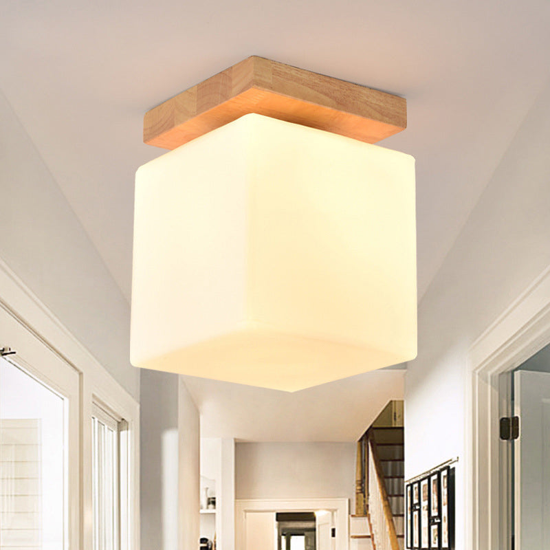 Corridoio di legno nordico a fiuto lampada a soffitto giù illuminazione acrilica a sfioramento della luce montato