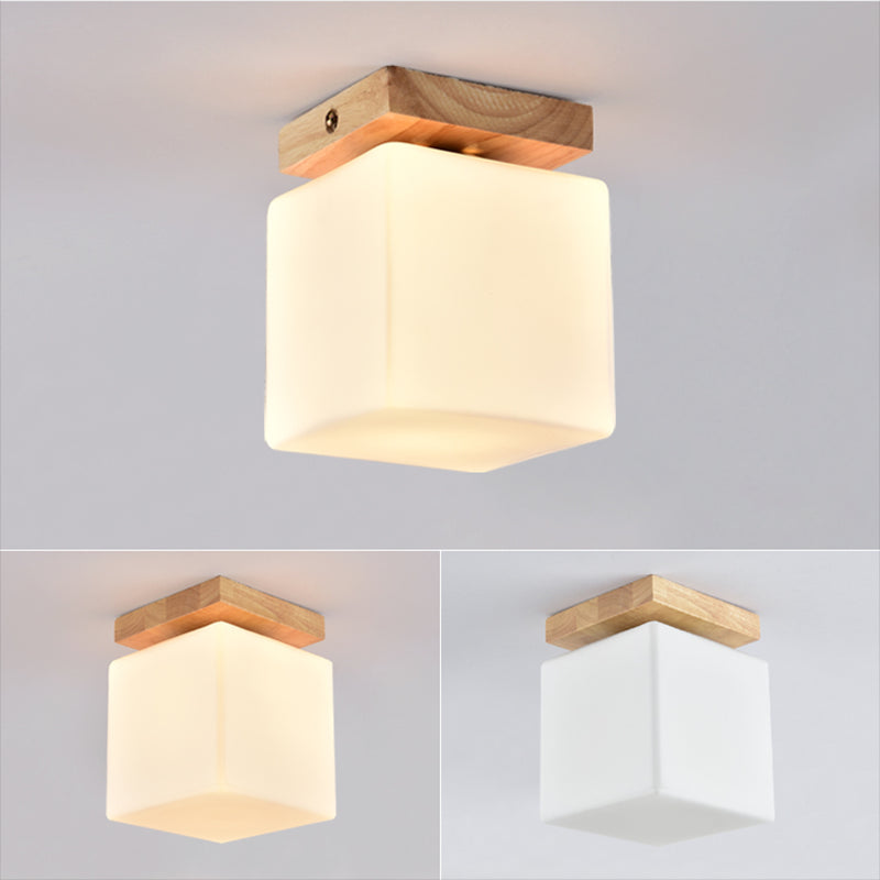 Corridoio di legno nordico a fiuto lampada a soffitto giù illuminazione acrilica a sfioramento della luce montato