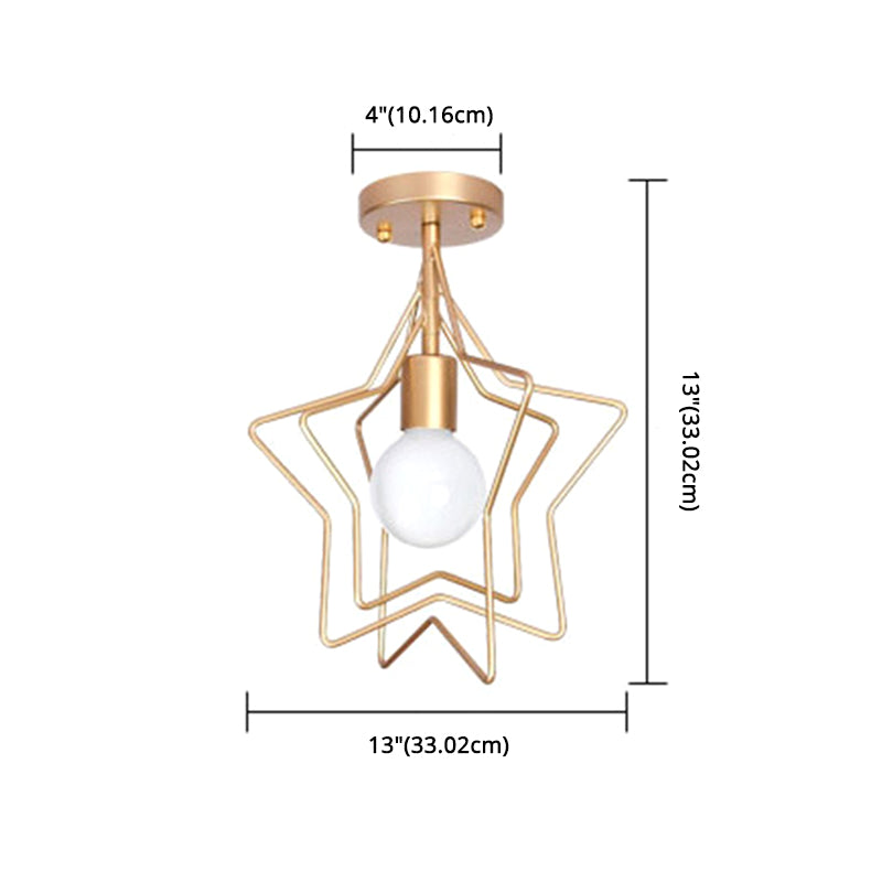 ANGAN ESTRELLAS AJUSTABLE Lámpara de techo de techo de hierro Lámpara de montaje semi de 1 luz para dormitorio para dormitorio