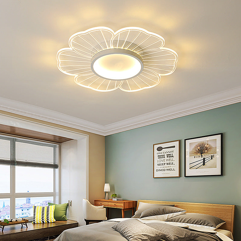 Transparent Stripe Flush Ceiling Light Acrylic LED Flower Ceiling Light Fixture for Bedroom