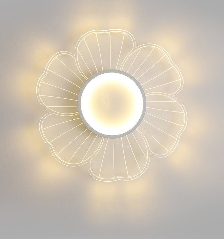 Transparent Stripe Flush Ceiling Light Acrylic LED Flower Ceiling Light Fixture for Bedroom